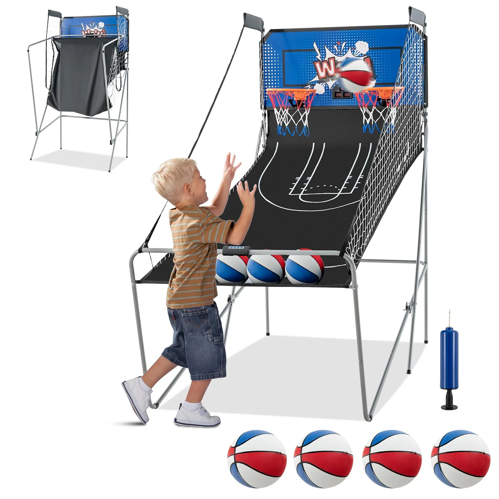 Goplus Foldable Dual Shot Basketball Arcade Game
