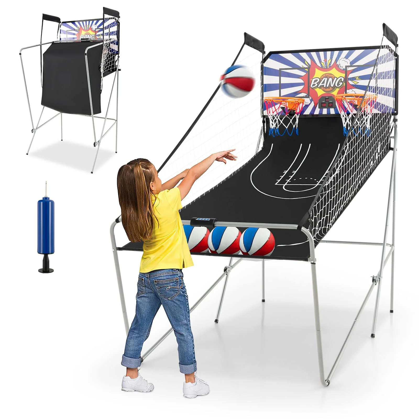 Goplus Foldable Dual Shot Basketball Arcade Game - Image 11