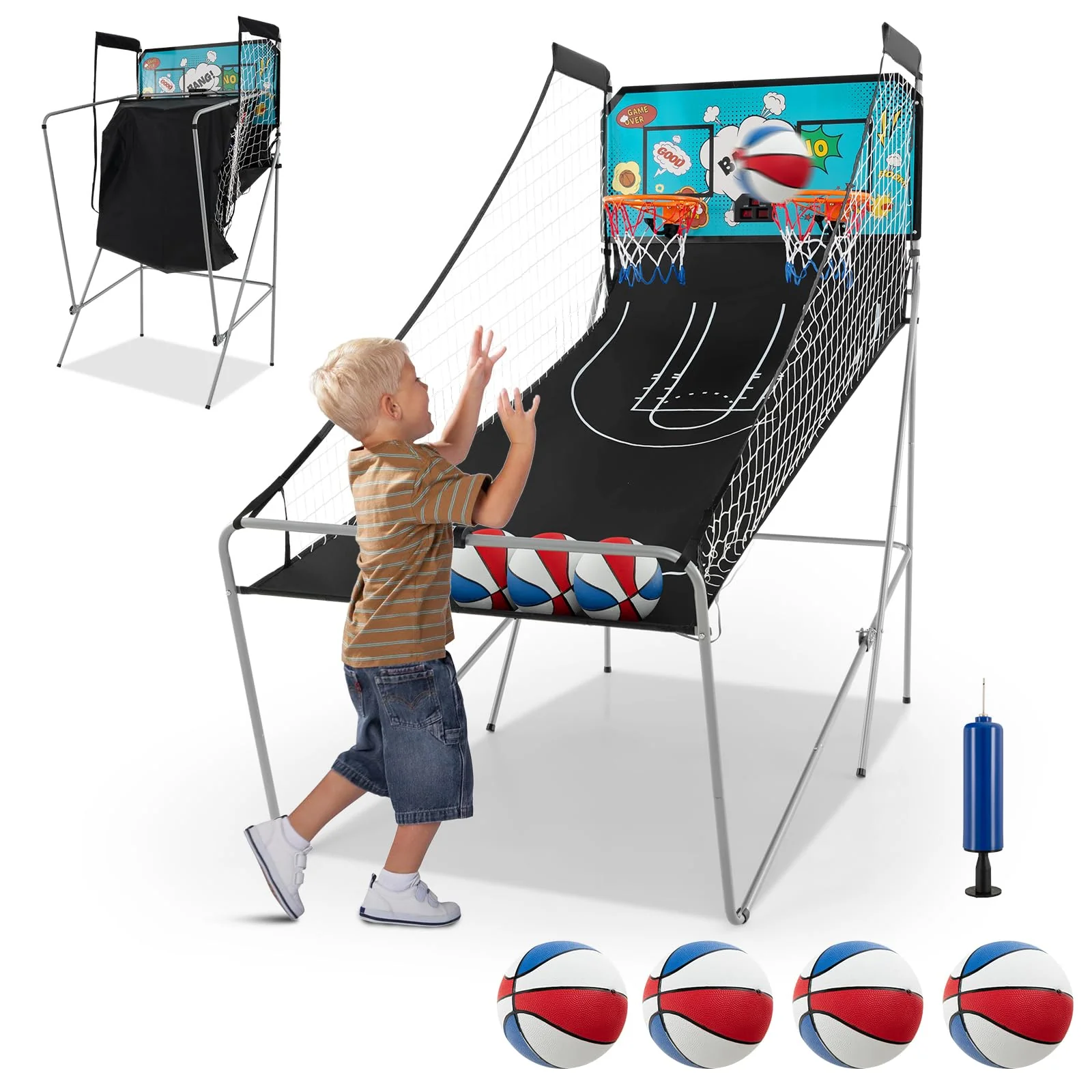 Goplus Foldable Dual Shot Basketball Arcade Game - Image 12