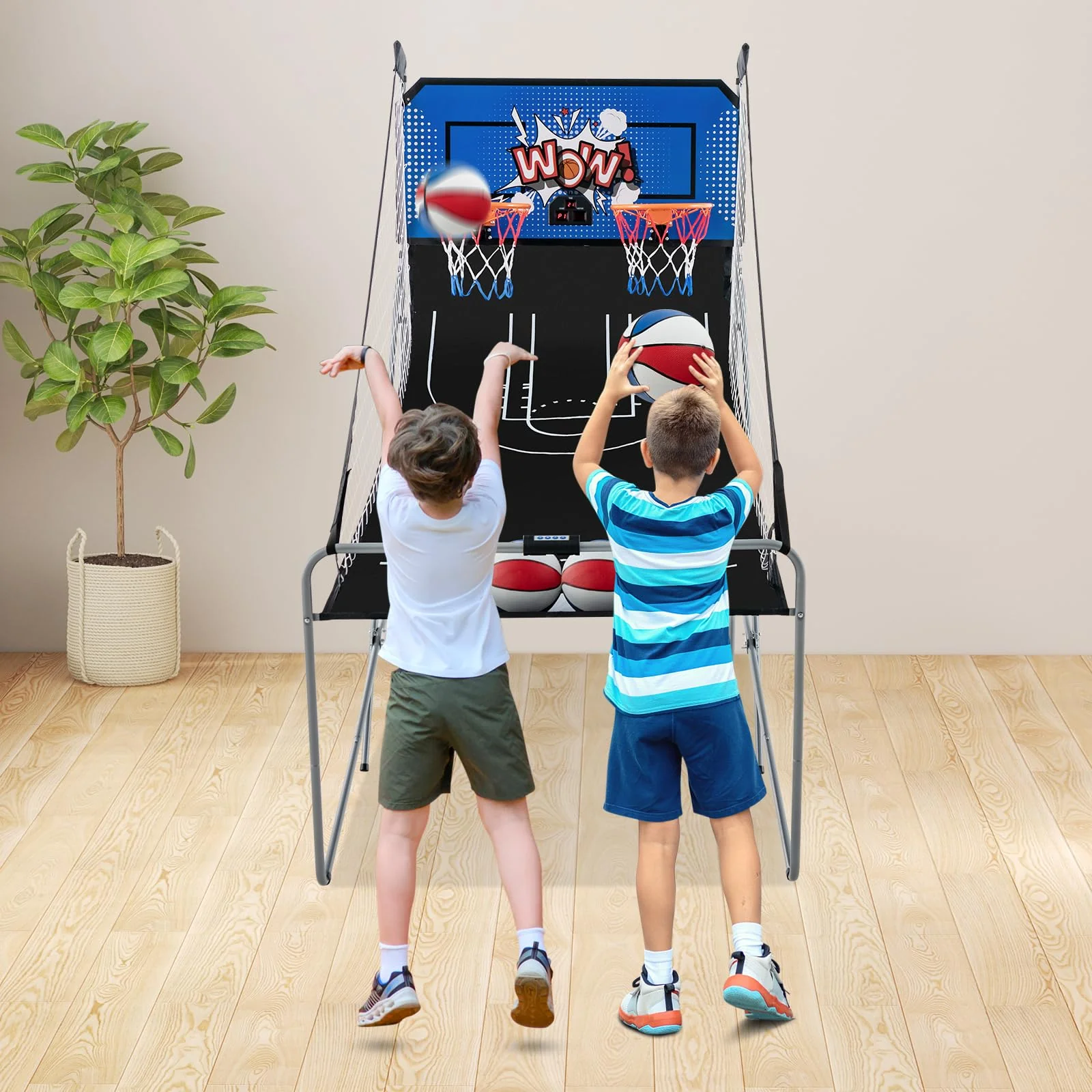 Goplus Foldable Dual Shot Basketball Arcade Game - Image 2