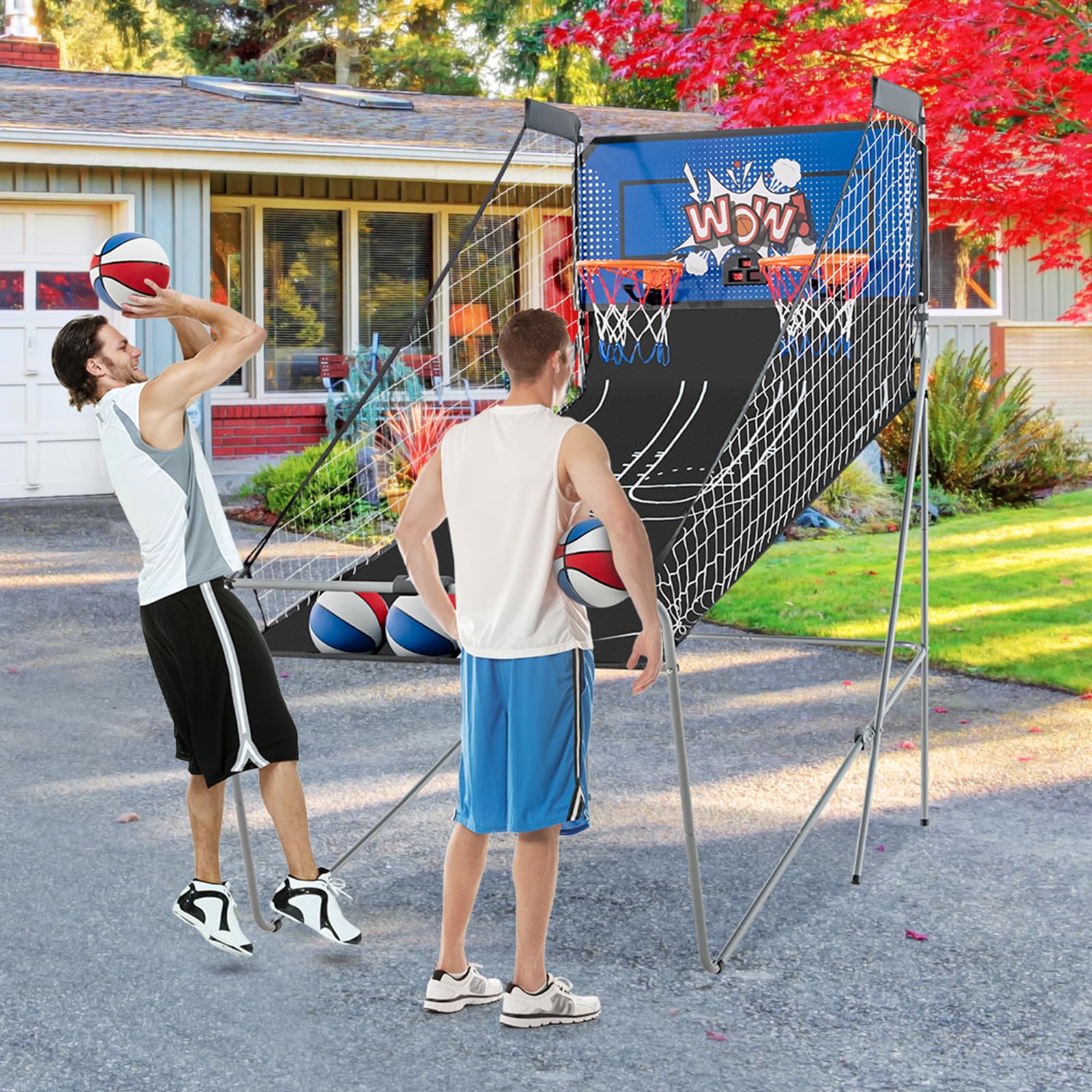Goplus Foldable Dual Shot Basketball Arcade Game - Image 3