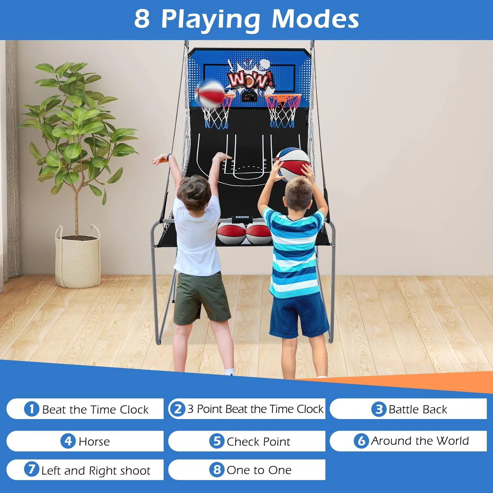 Goplus Foldable Dual Shot Basketball Arcade Game - Image 4