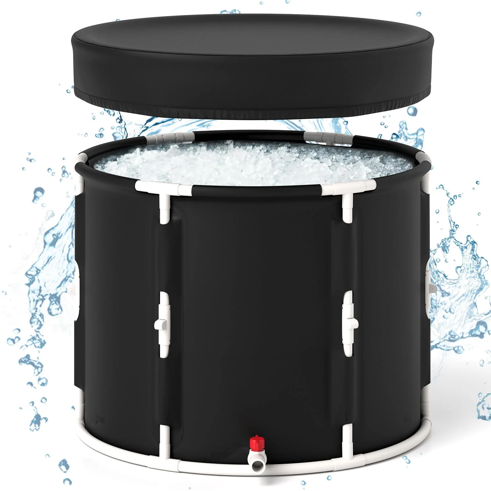 Goplus Foldable Ice Bath Tub for Athletes, Cold Plunge Tub w/Cover, Plunge Pool for Muscle Recovery Cold Water Therapy Training - Image 9