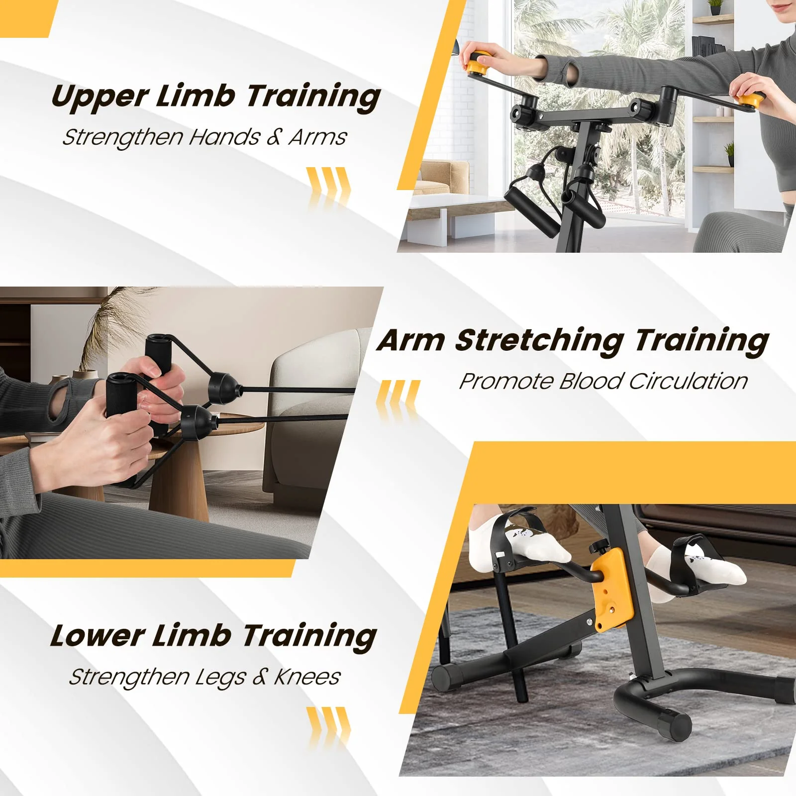 Goplus Foldable Pedal Exerciser for Seniors, Hand Arm Leg Knee Physical Therapy Exercise Bike - Image 4