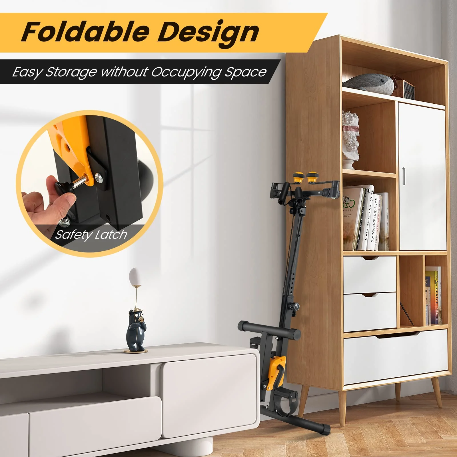 Goplus Foldable Pedal Exerciser for Seniors, Hand Arm Leg Knee Physical Therapy Exercise Bike - Image 5