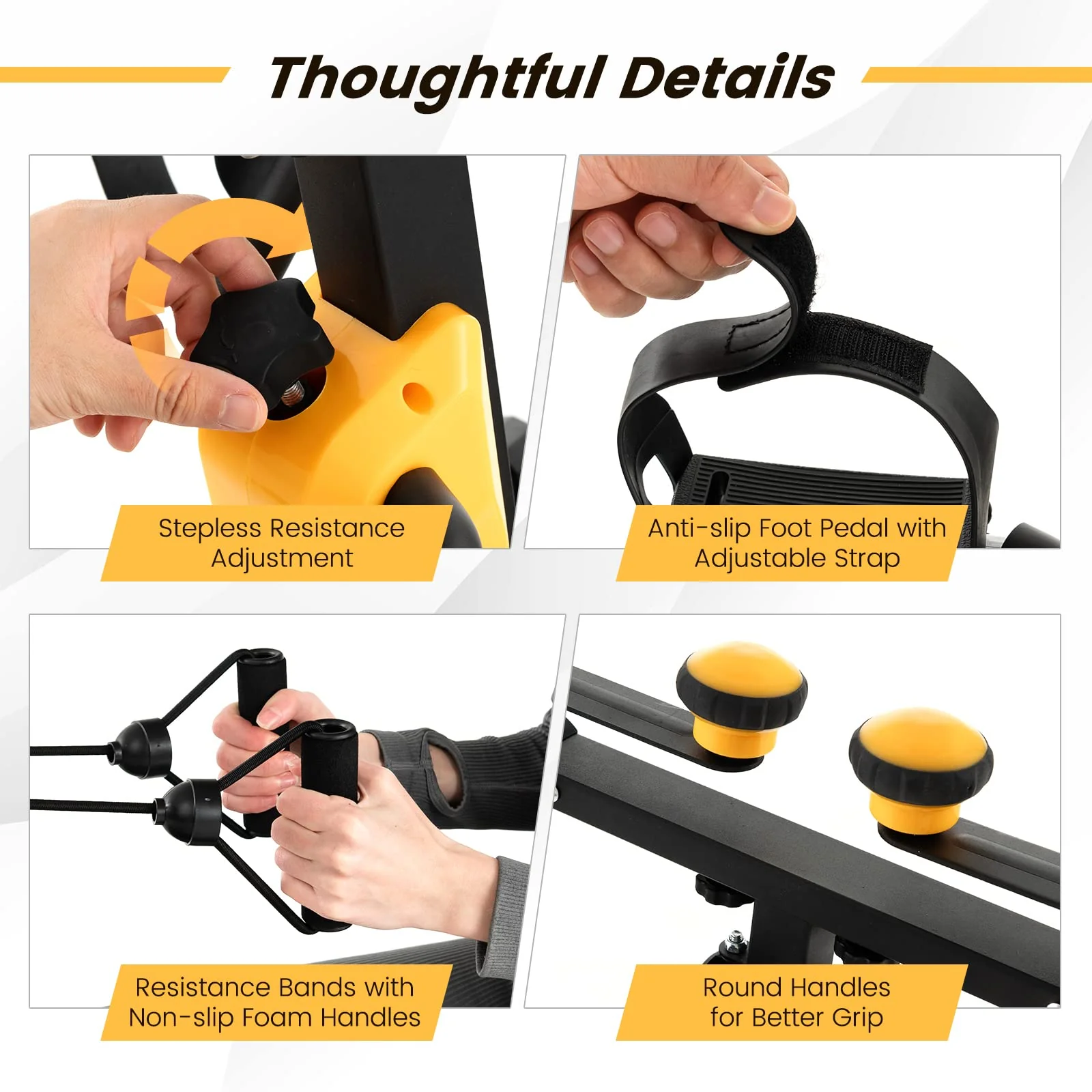 Goplus Foldable Pedal Exerciser for Seniors, Hand Arm Leg Knee Physical Therapy Exercise Bike - Image 6