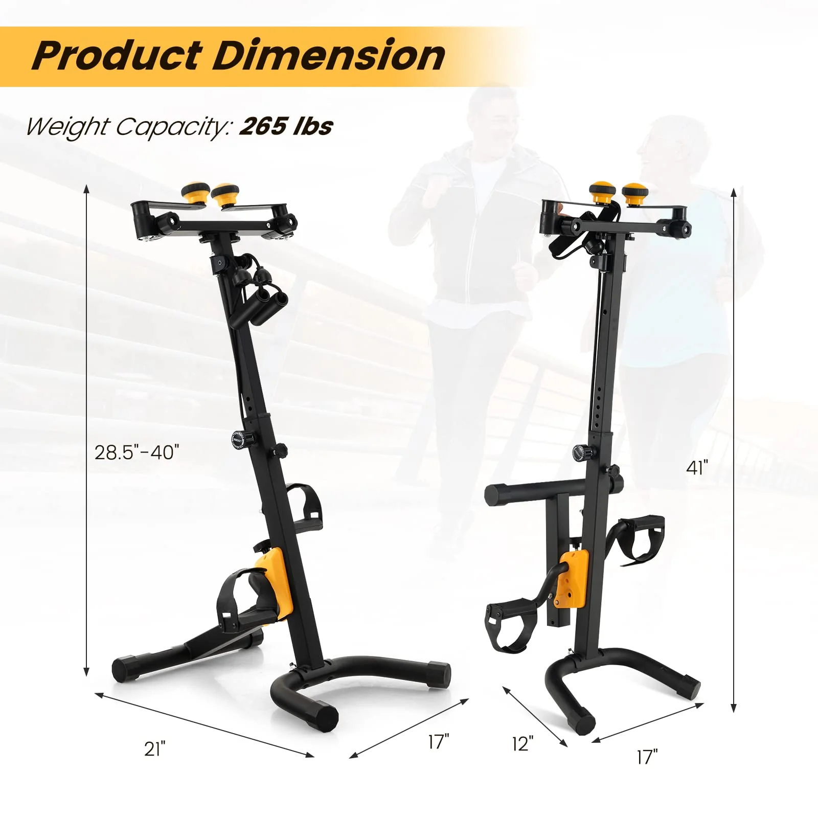 Goplus Foldable Pedal Exerciser for Seniors, Hand Arm Leg Knee Physical Therapy Exercise Bike - Image 7