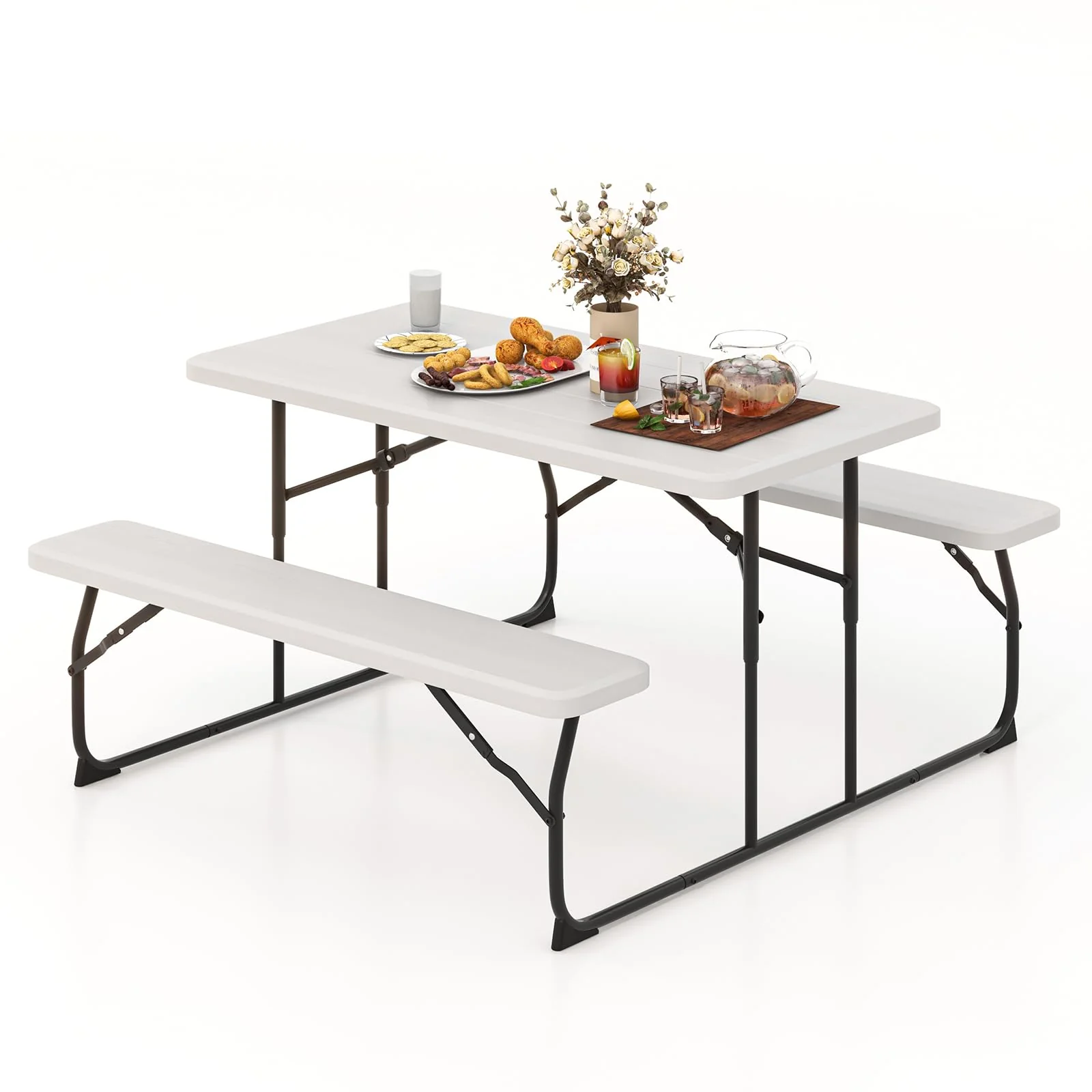 Goplus Foldable Picnic Table with Benches - Image 8