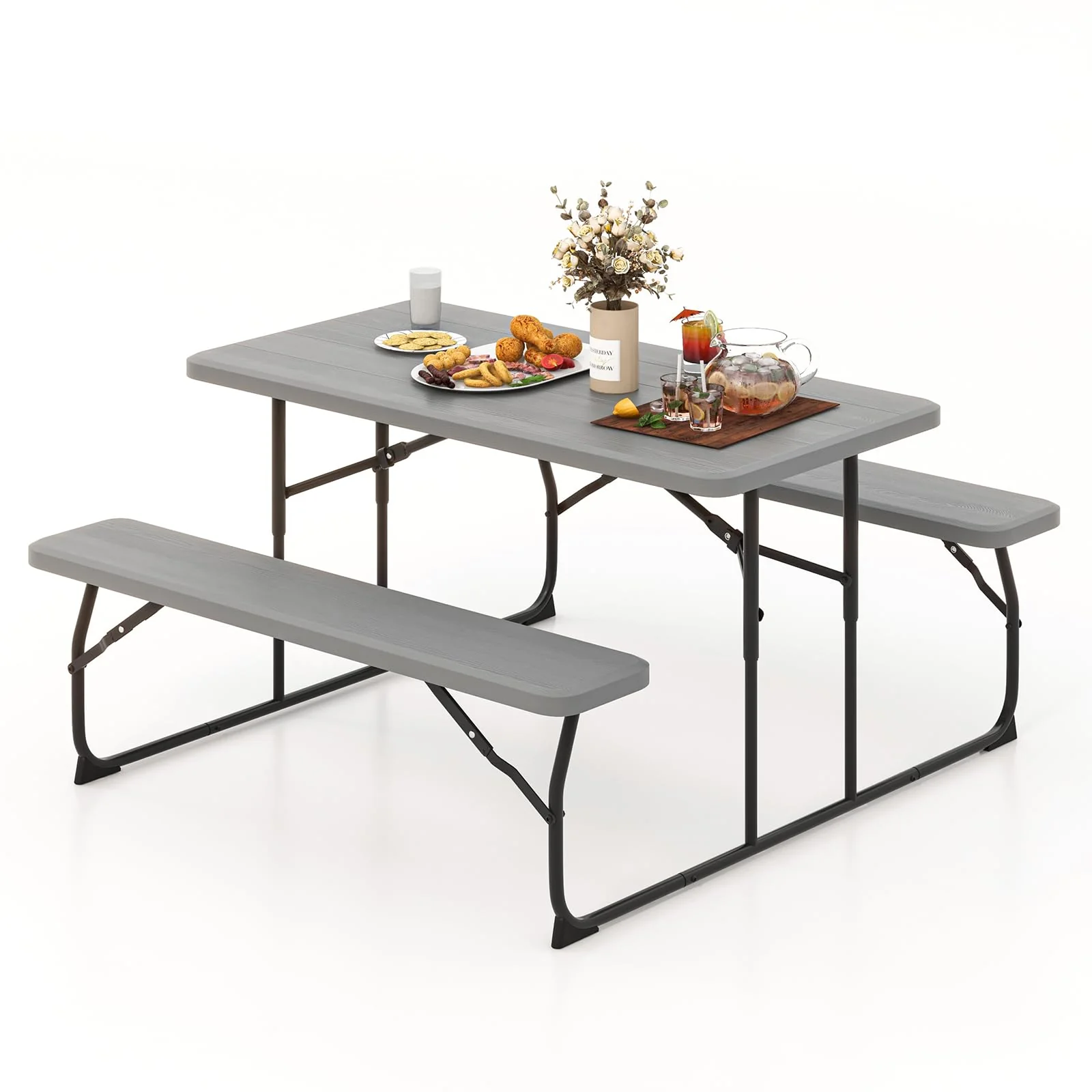 Goplus Foldable Picnic Table with Benches - Image 9