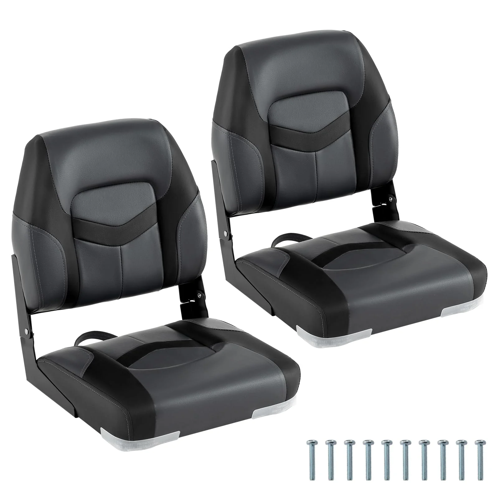 Goplus Folding Boat Seat with Stainless Steel Screws & Aluminum Hinges (2 Packs)