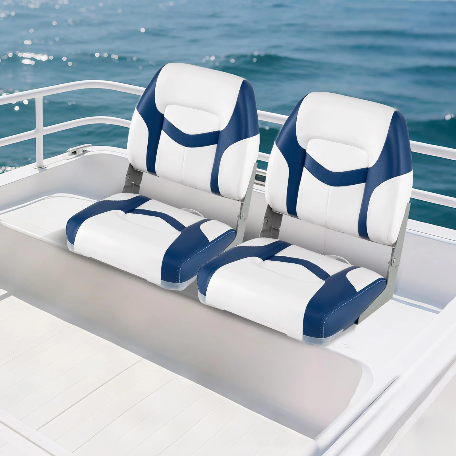 Goplus Folding Boat Seat with Stainless Steel Screws & Aluminum Hinges (2 Packs) - Image 10