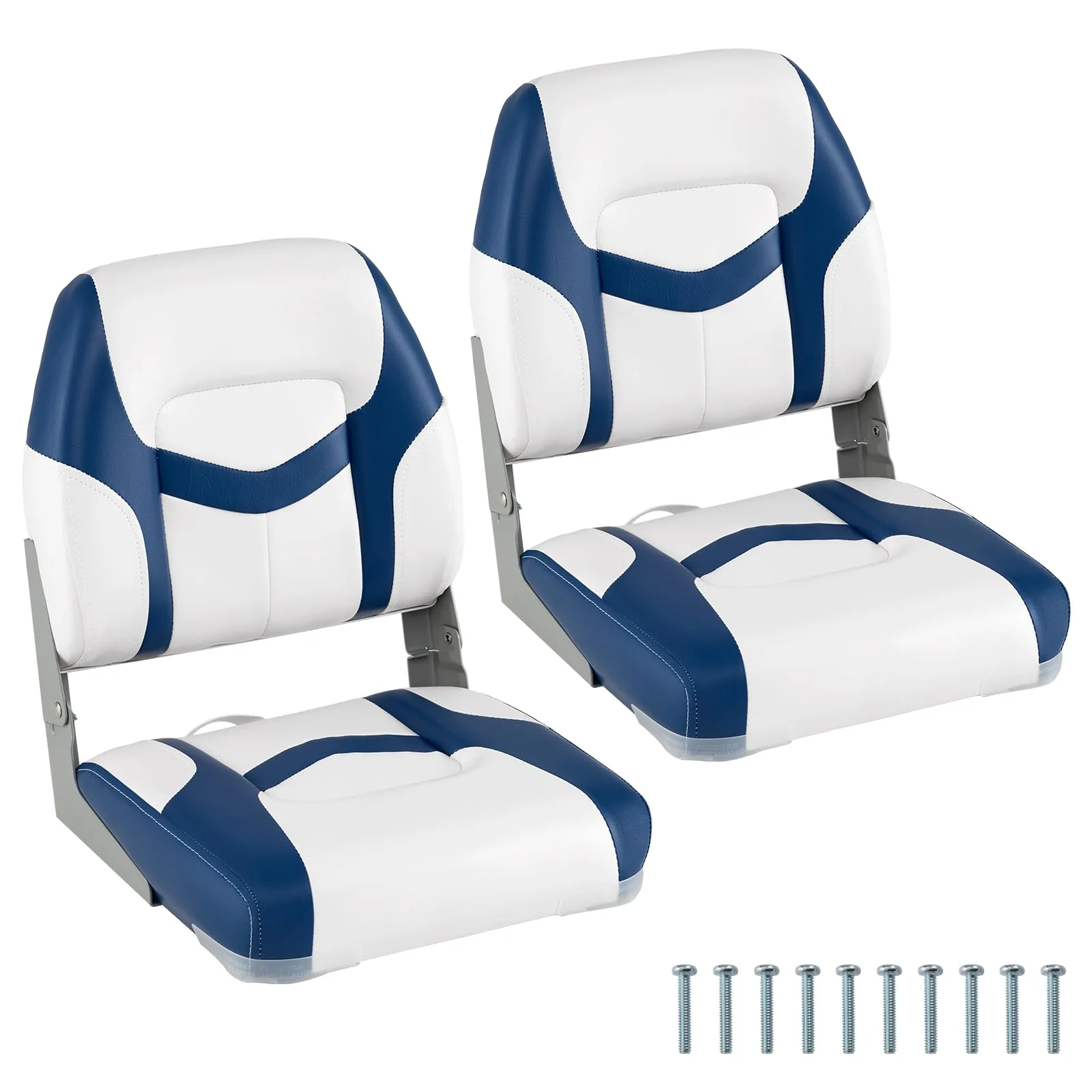Goplus Folding Boat Seat with Stainless Steel Screws & Aluminum Hinges (2 Packs) - Image 2