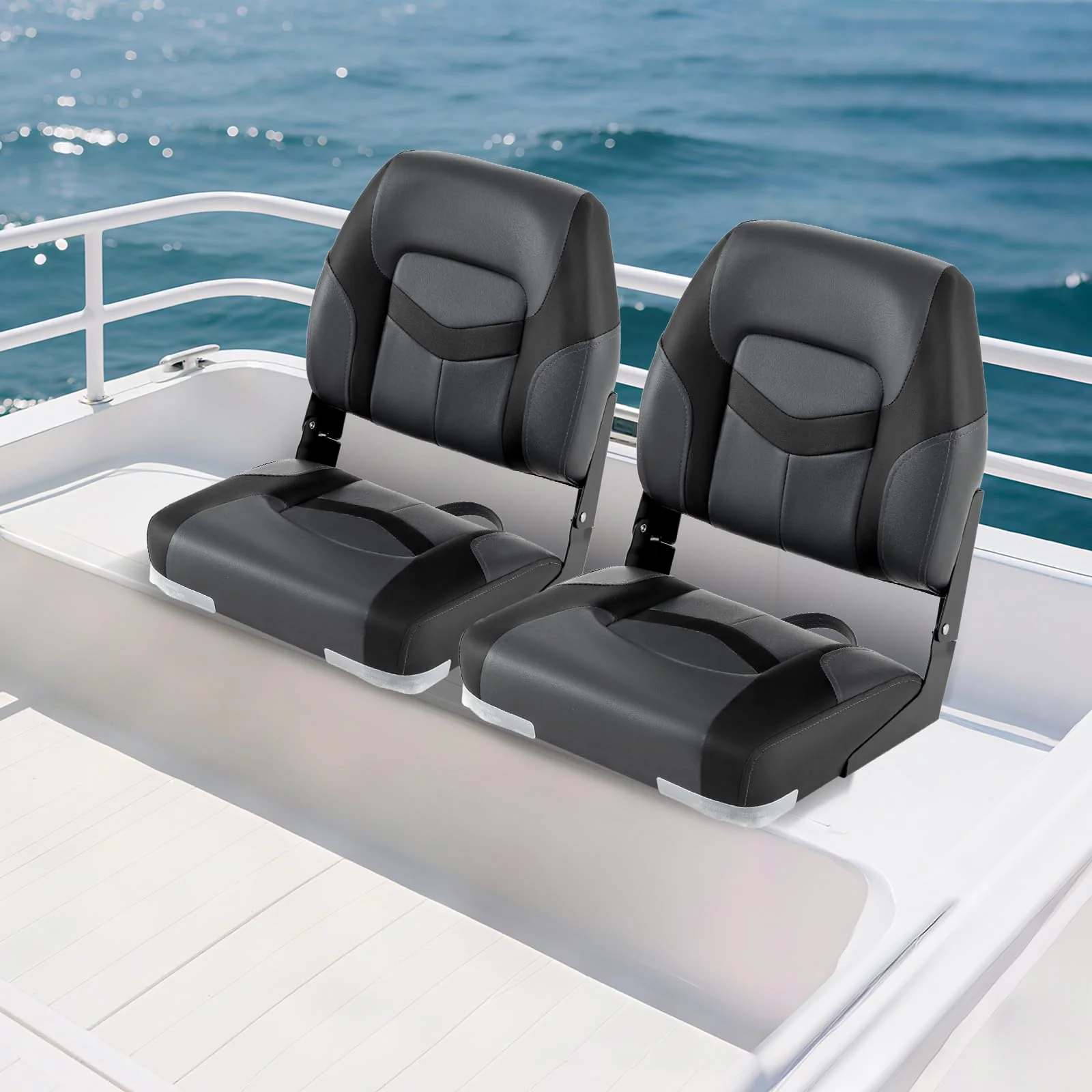 Goplus Folding Boat Seat with Stainless Steel Screws & Aluminum Hinges (2 Packs) - Image 9