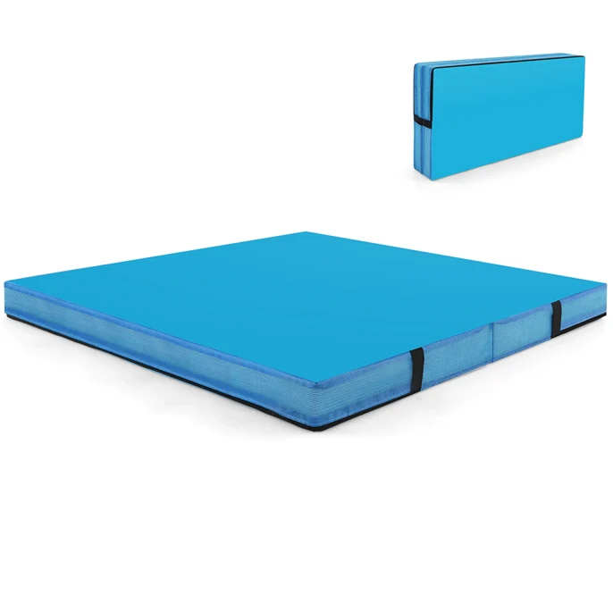 Goplus 4ft x 4ft x 4in Thickened Bi-Fold Fitness Mat with Carrying Handles & PU Leather Cover - Image 10