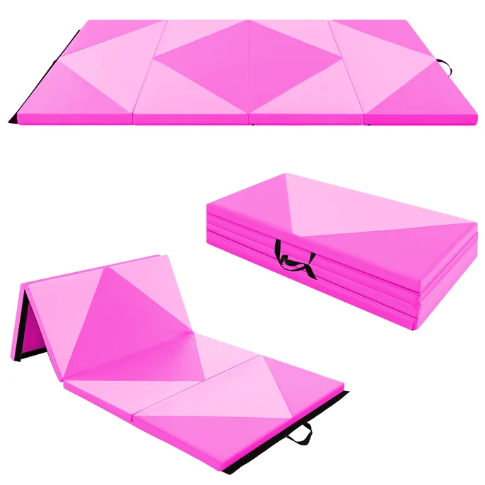 Goplus 8' x 4' x 2" Folding Tumbling Mat with Carry Handles Hook & Loop Fasteners - Image 11