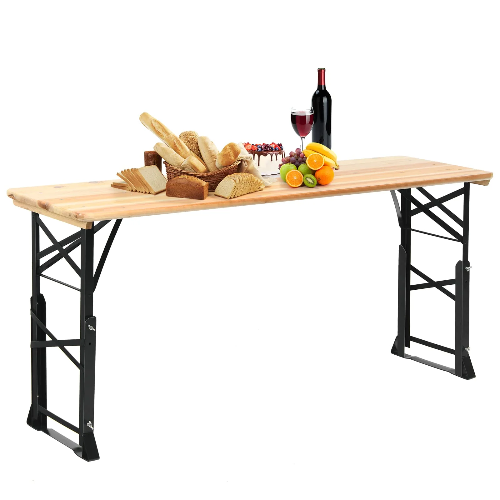 Goplus Folding Picnic Beer Table, Outdoor Camping Table