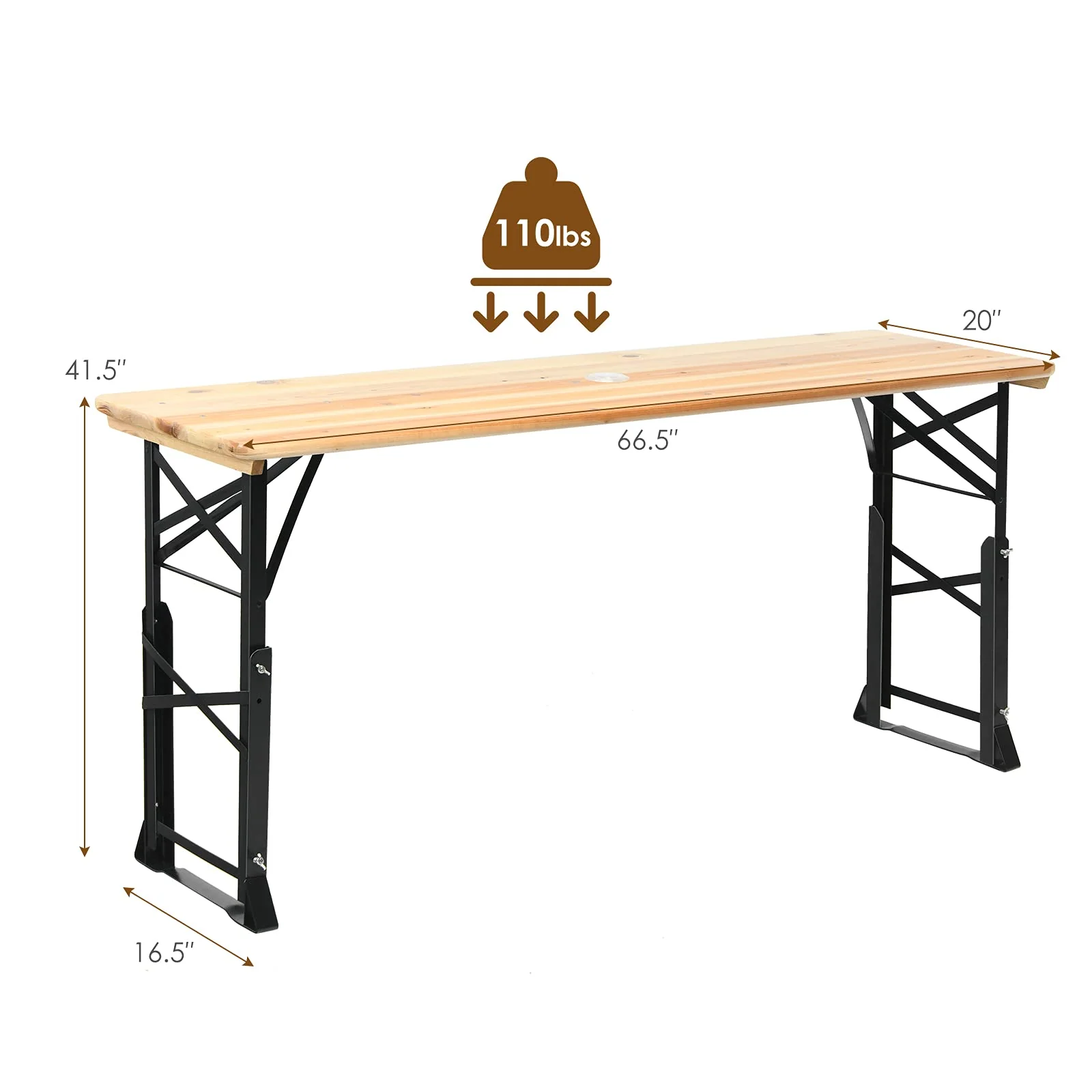 Goplus Folding Picnic Beer Table, Outdoor Camping Table - Image 7