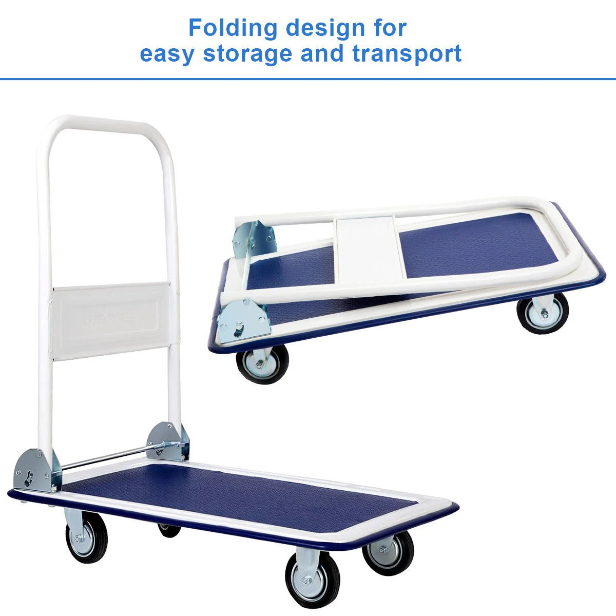 Goplus Folding Platform Cart 330LBS Rolling Flatbed Cart - Image 4