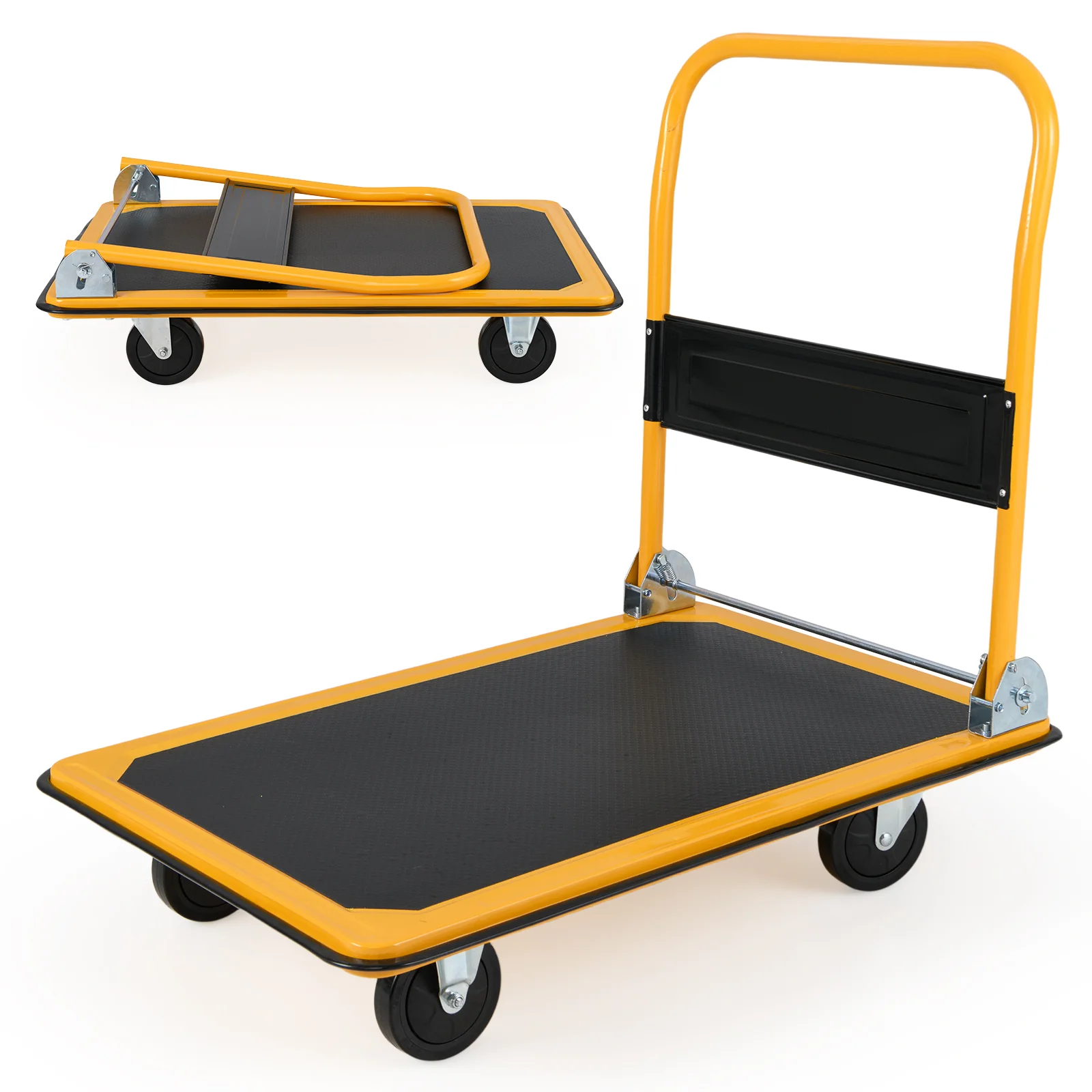 Goplus Folding Platform Cart 660 LBS Rolling Flatbed Cart - Image 9