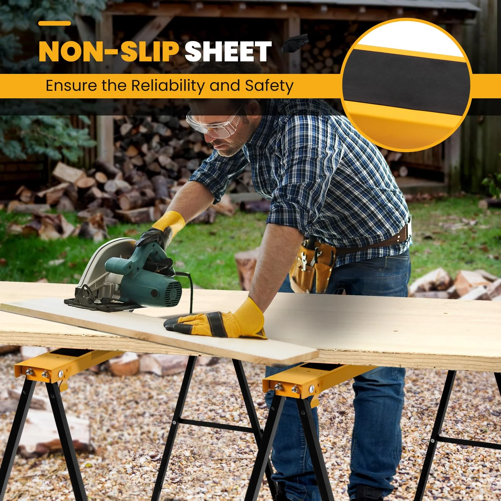 Goplus Folding Portable Work Horse with Fast Open Legs 2 Pack - Image 4