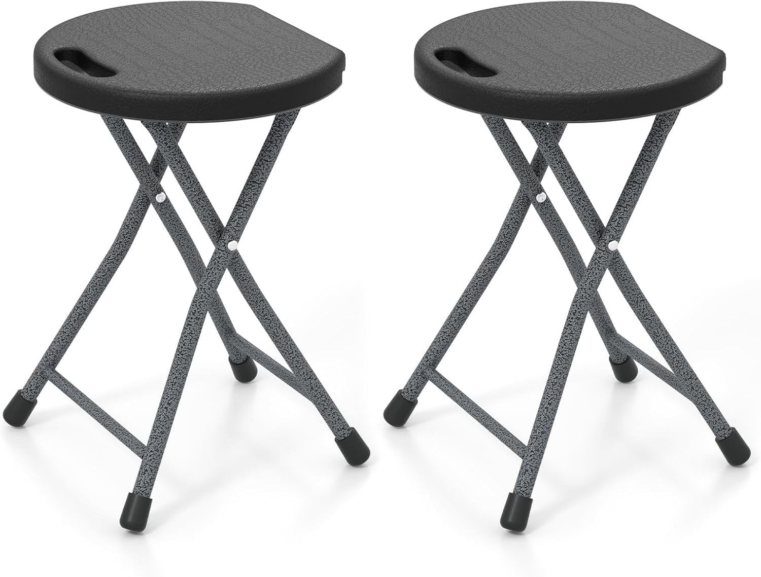 Goplus Folding Stool Collapsible Round Stool with Handle for Fishing Hiking Gardening BBQ - Image 10