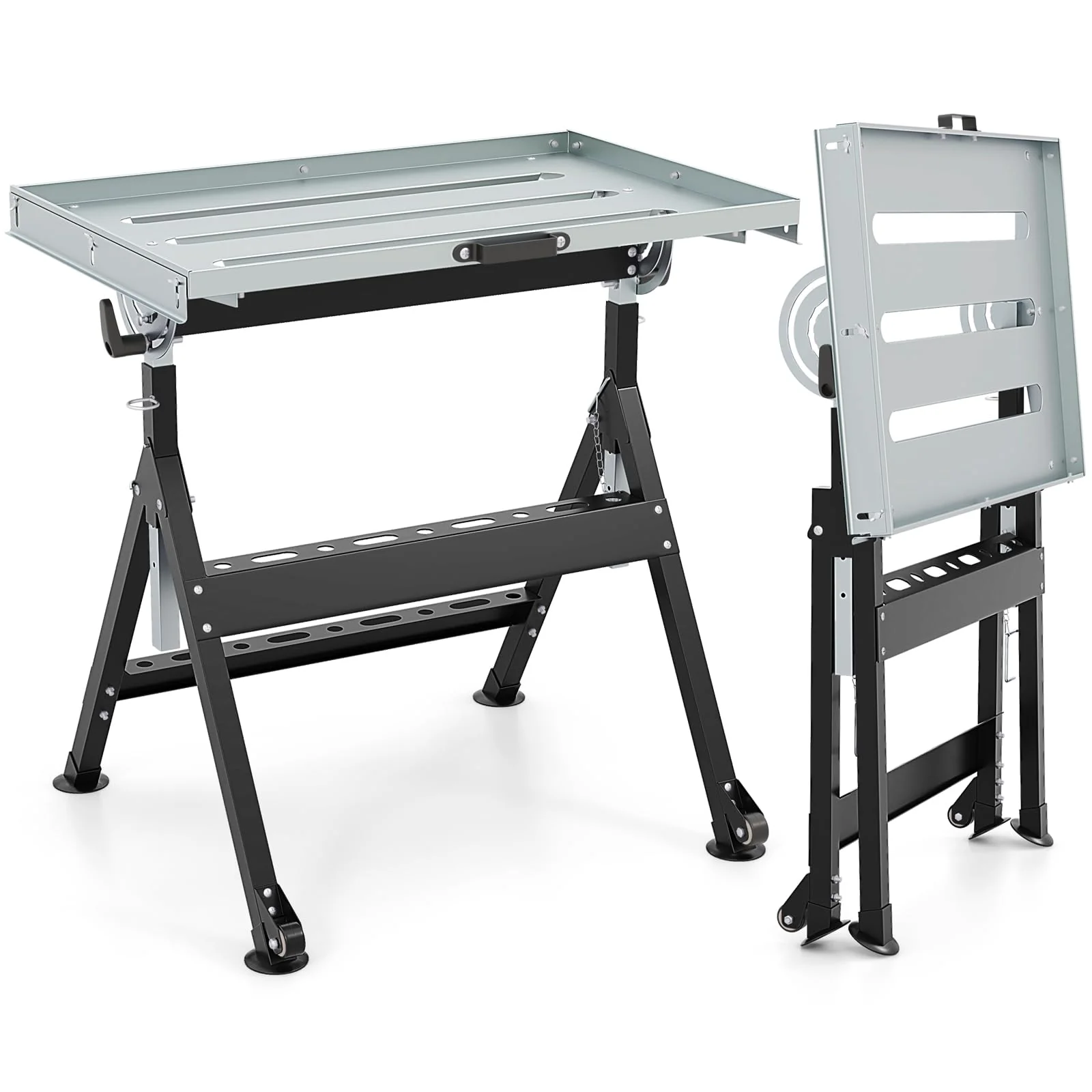 Goplus Folding Welding Table Welding Workbench with 78 x 51 cm Tabletop