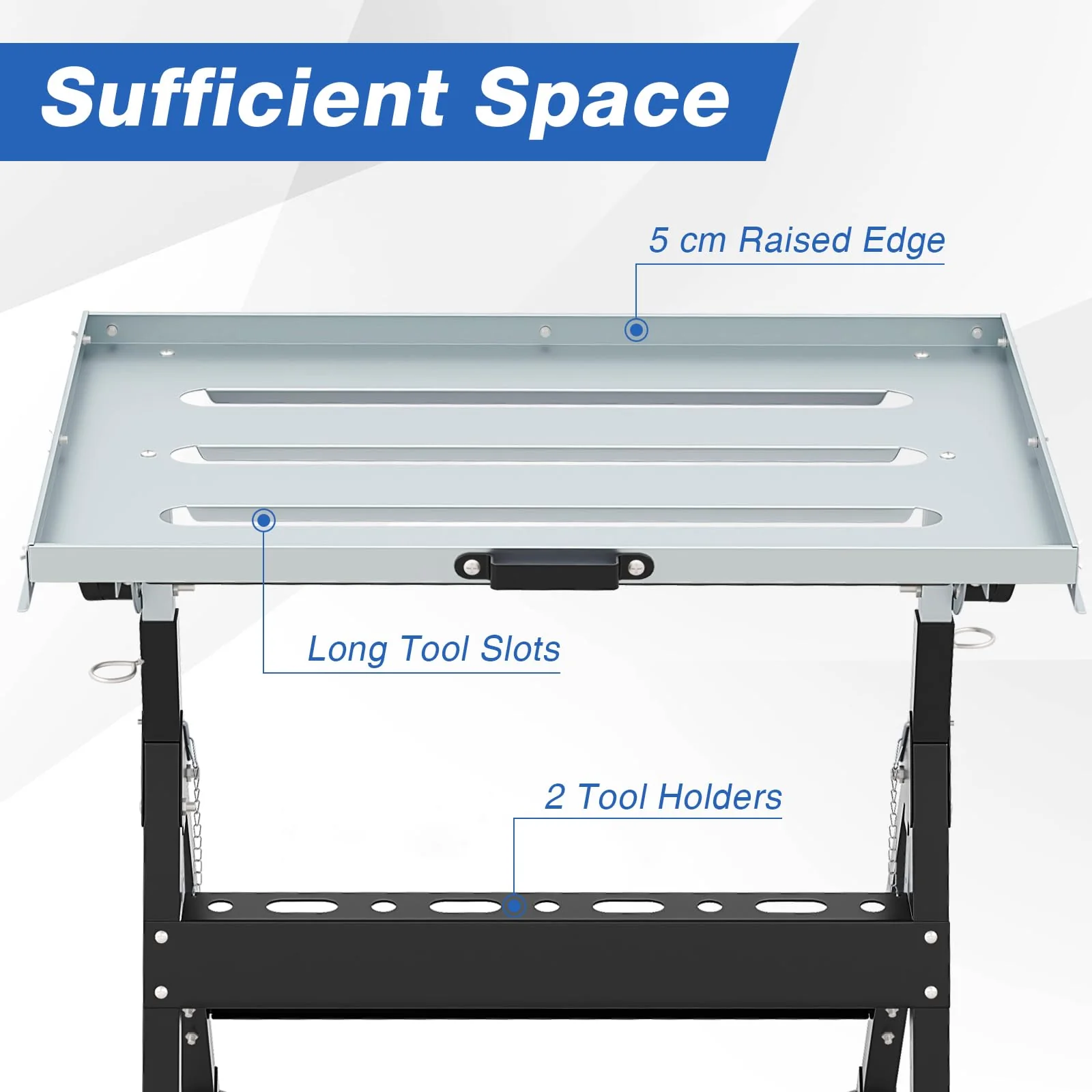 Goplus Folding Welding Table Welding Workbench with 78 x 51 cm Tabletop - Image 5