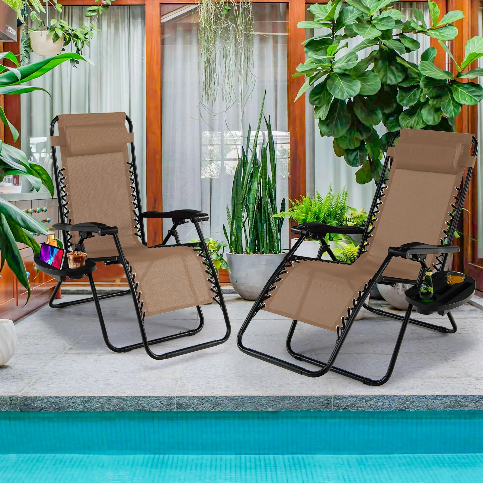 Goplus Folding Zero Gravity Reclining Lounge Chairs - Image 10