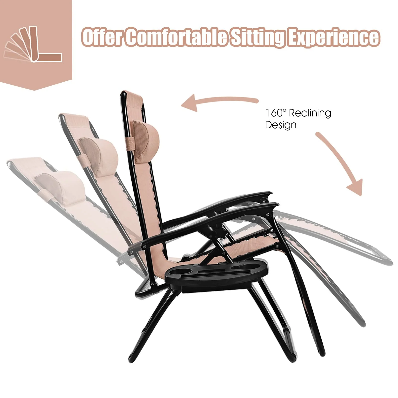 Goplus Folding Zero Gravity Reclining Lounge Chairs - Image 16