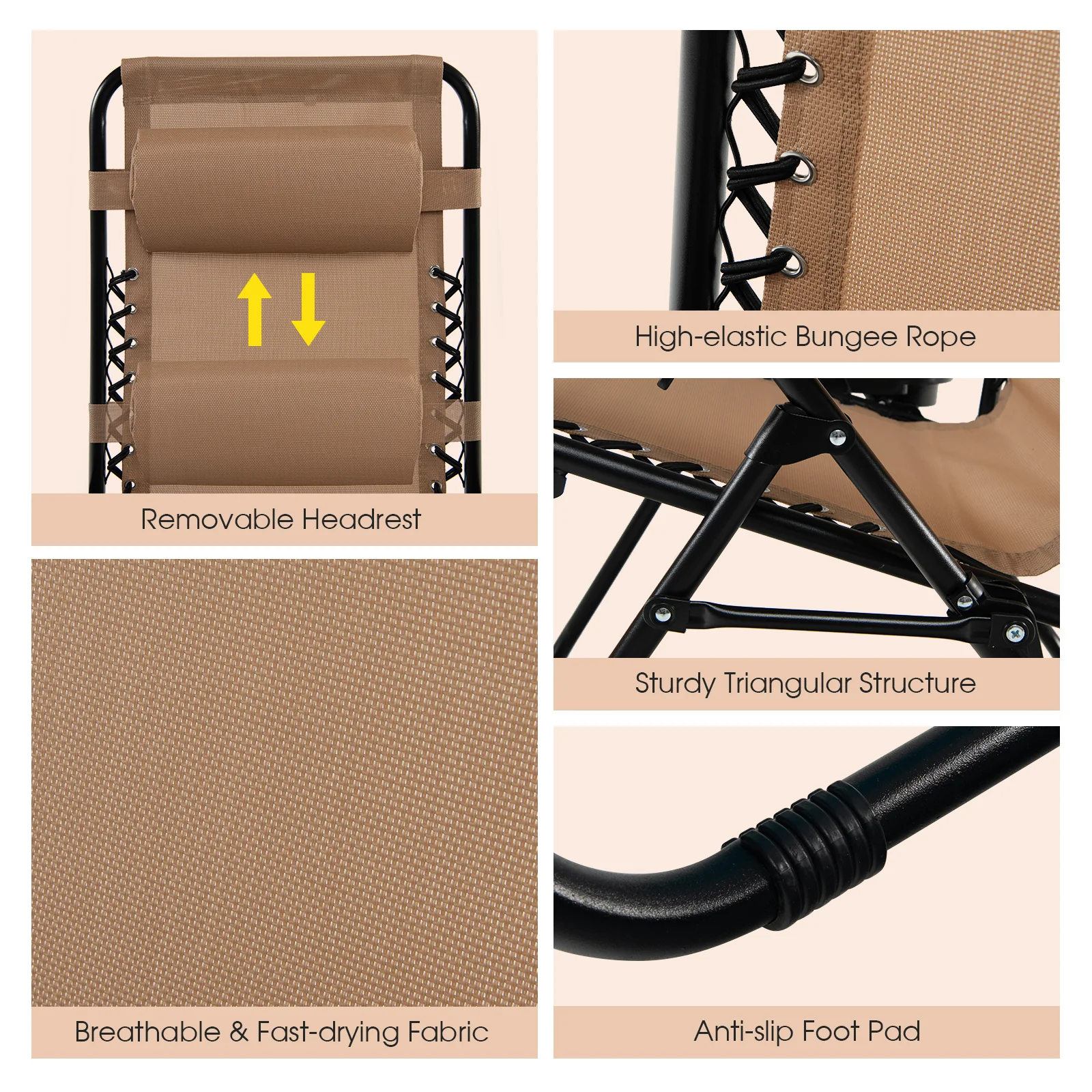 Goplus Folding Zero Gravity Reclining Lounge Chairs - Image 8