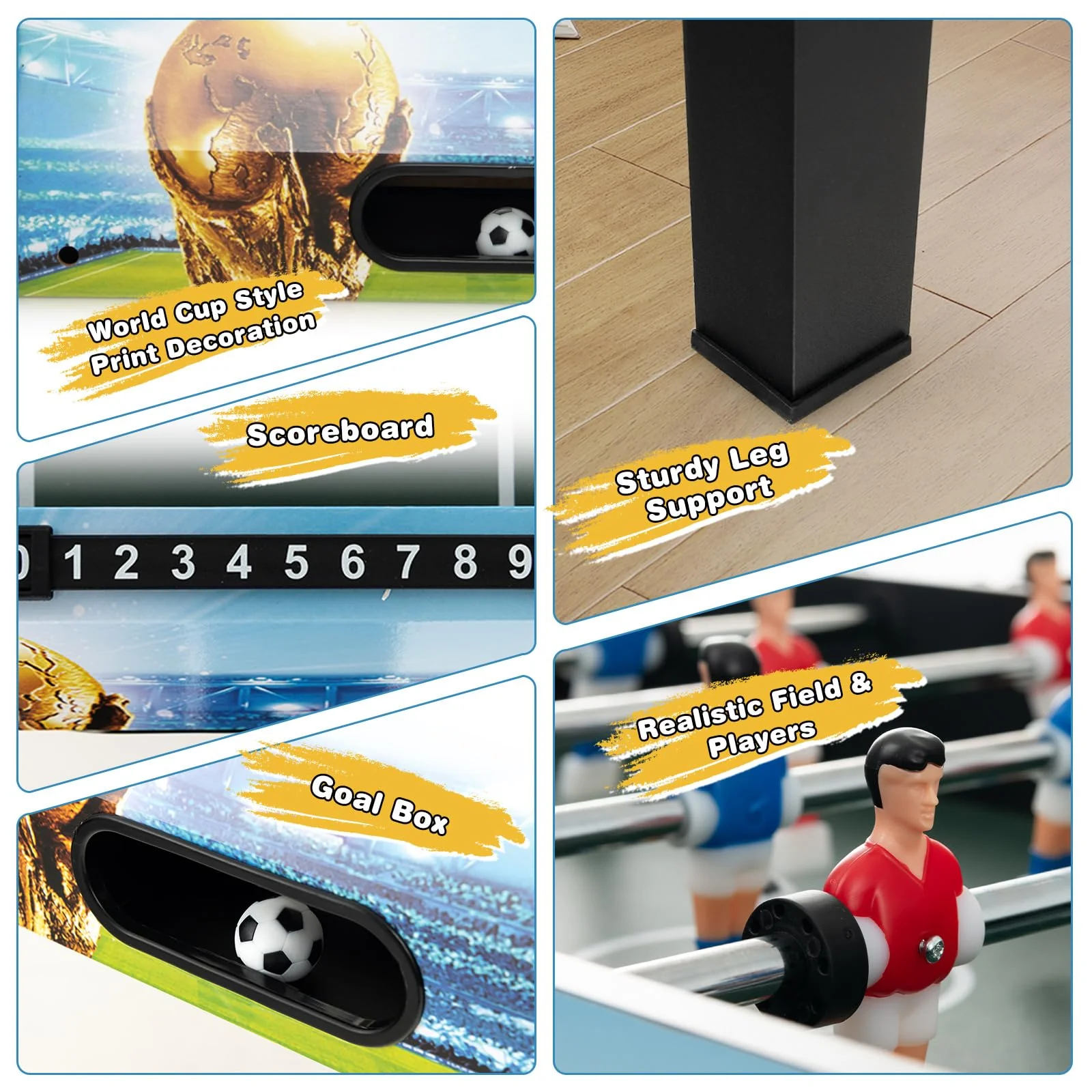 Goplus Foosball Table, 2-in-1 Tabletop & Freestanding Soccer Game Table - Image 7