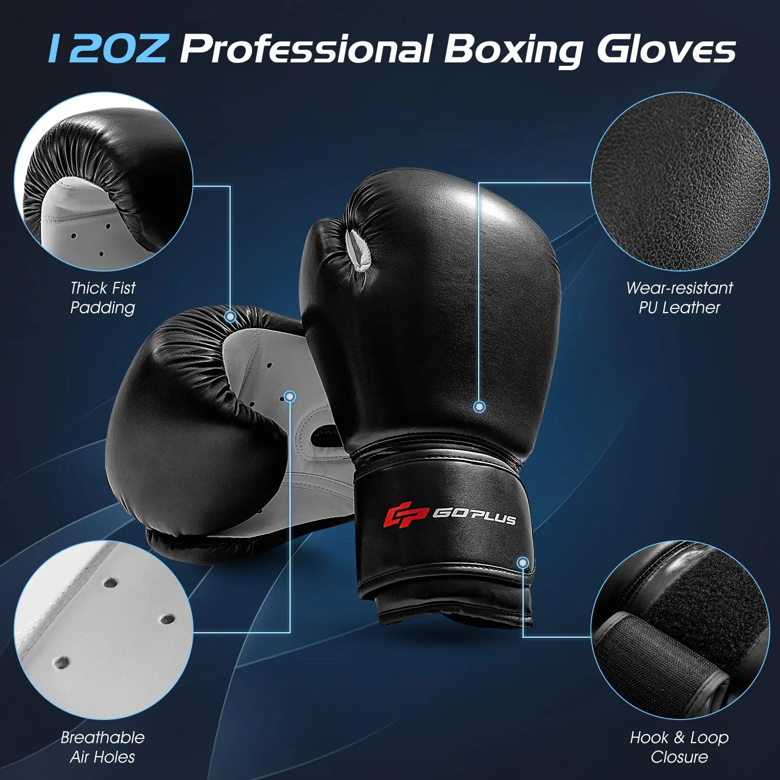 Goplus Freestanding Punching Bag 70", 220lbs Heavy Boxing Bag with Gloves, Shock Absorber, 12 Suction Cup Base - Image 4