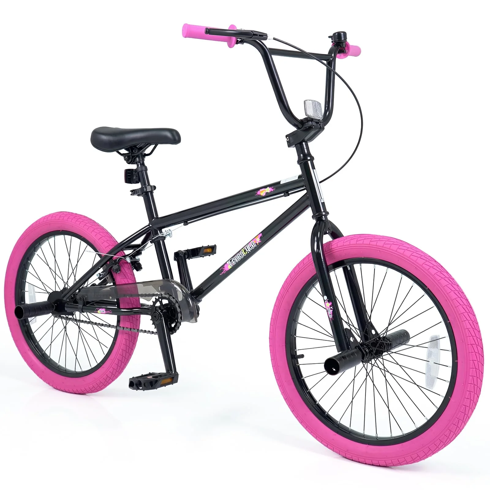 Goplus Freestyle BMX Bike 20" Trick Bicycle w/ 360 Degree Steering