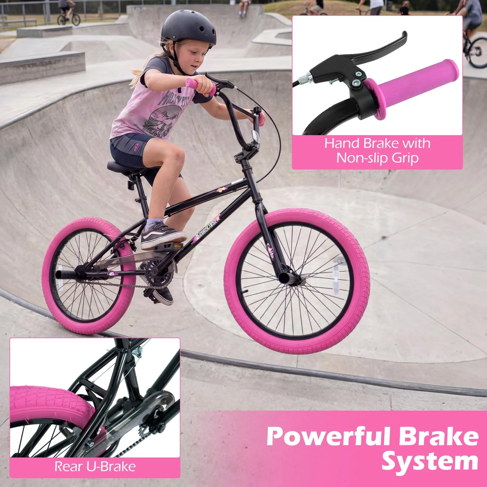 Goplus Freestyle BMX Bike 20" Trick Bicycle w/ 360 Degree Steering - Image 2