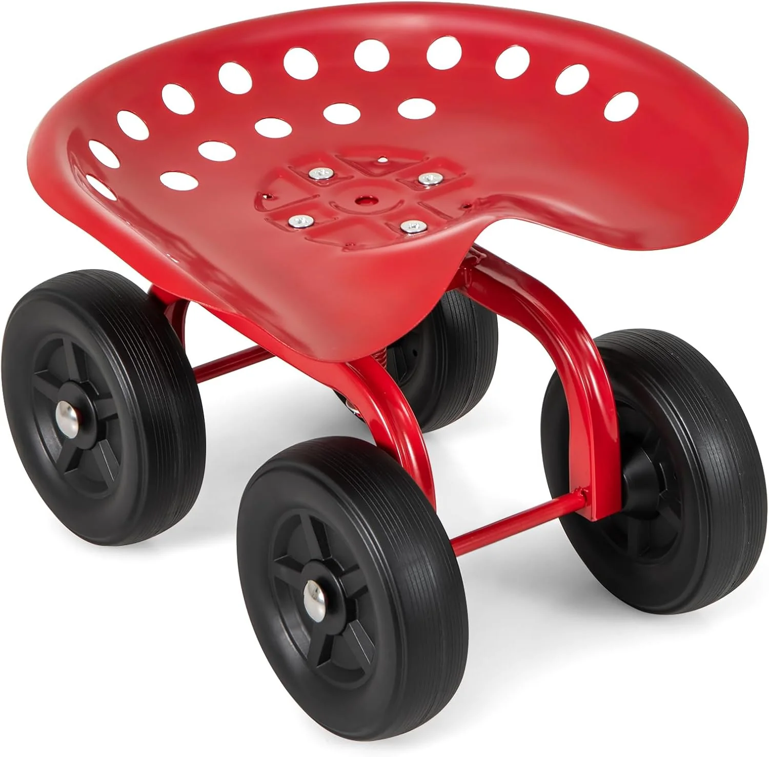 Goplus Garden Cart with Wheels, Utility Stool Cart w/Adjustable 360 Degree Swivel Seat - Image 9