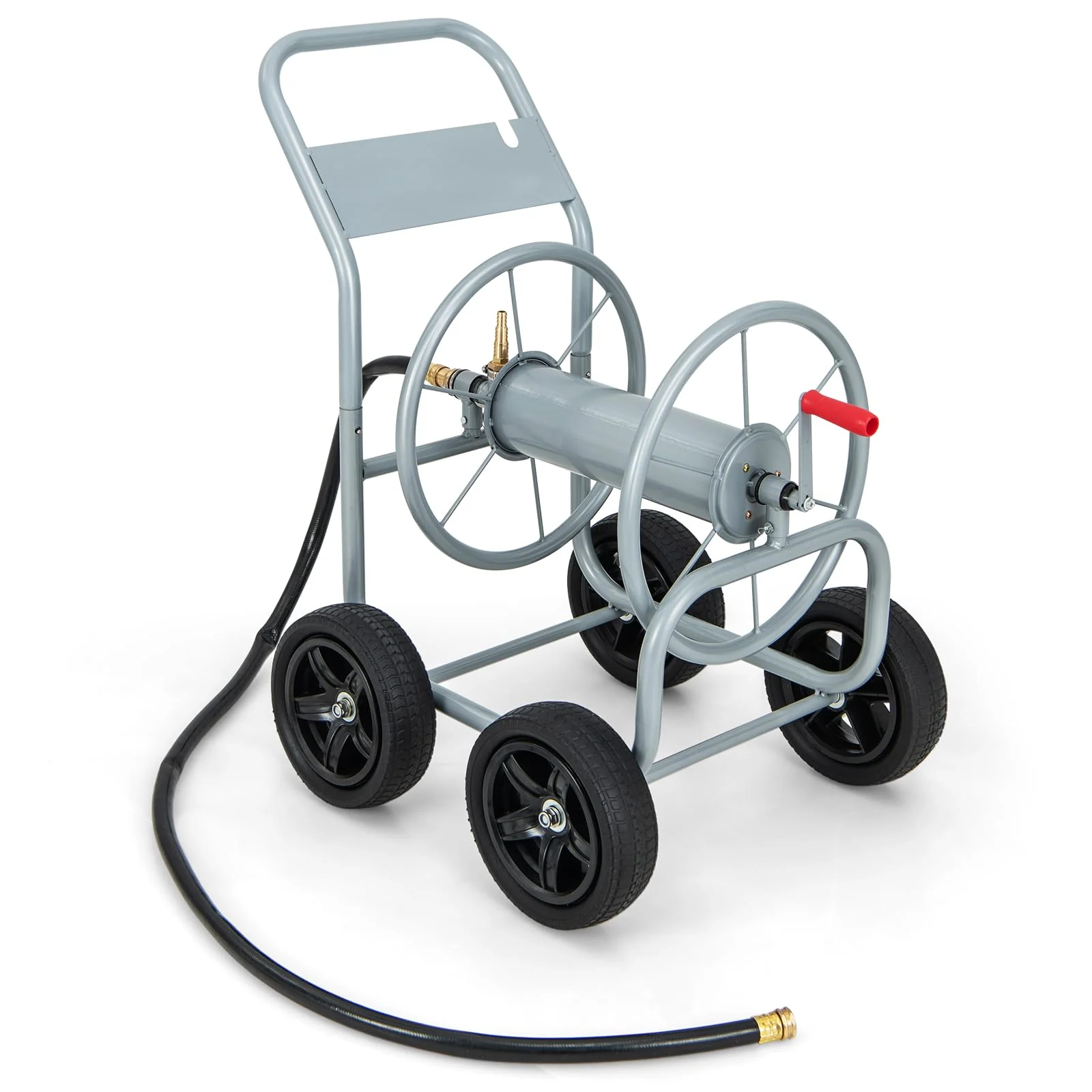 Goplus Garden Hose Reel Cart, Heavy Duty Water Planting Cart w/Non-slip Crank Handle, 4 Solid Wheels - Image 10