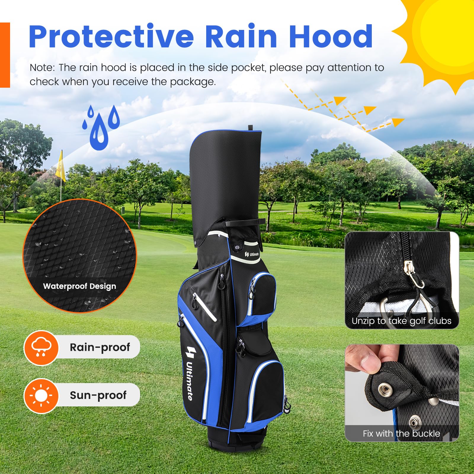 Goplus Golf Cart Bag with 14-Way Top Dividers, Golf Cart Bag Golf Club Bag, Lightweight Golf Bag for Men Women - Image 5