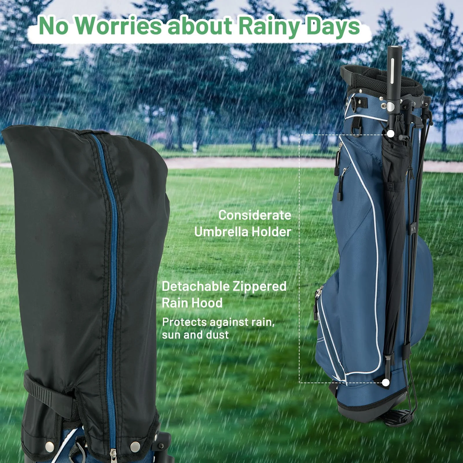 Goplus Golf Stand Bag, Lightweight Golf Club Bag with 4 Way Top Dividers - Image 3