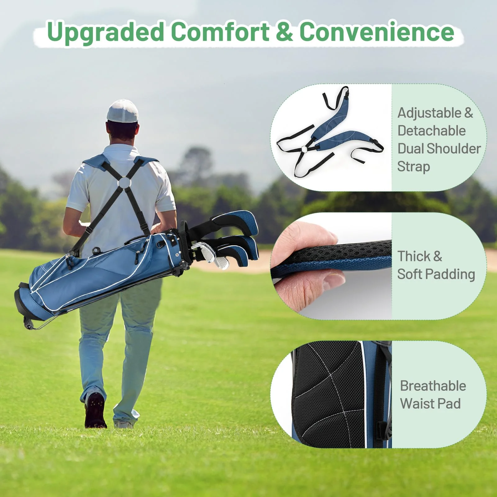 Goplus Golf Stand Bag, Lightweight Golf Club Bag with 4 Way Top Dividers - Image 4