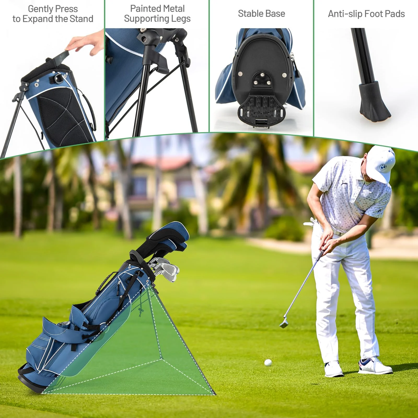 Goplus Golf Stand Bag, Lightweight Golf Club Bag with 4 Way Top Dividers - Image 6