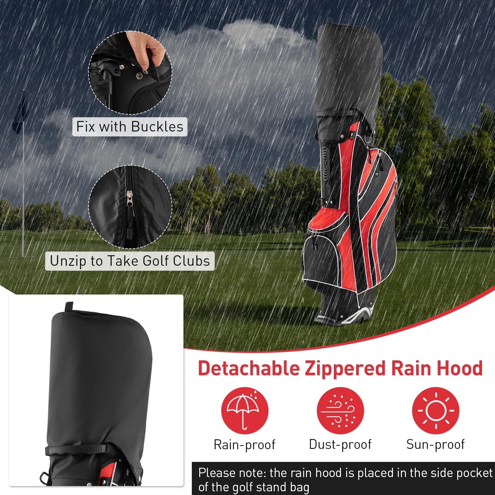 Goplus Golf Stand Bag, Lightweight Golf Club Bag - Image 3
