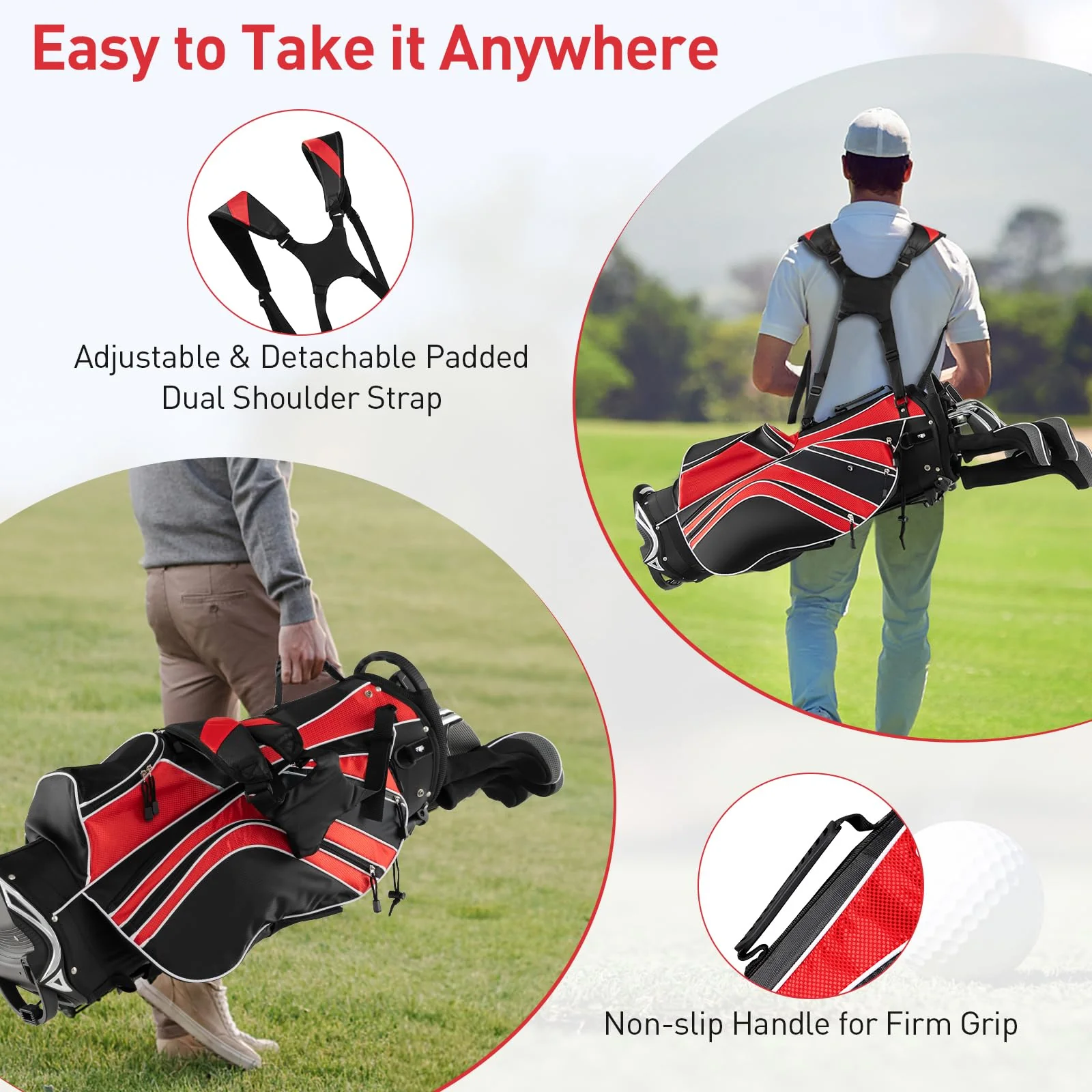 Goplus Golf Stand Bag, Lightweight Golf Club Bag - Image 4