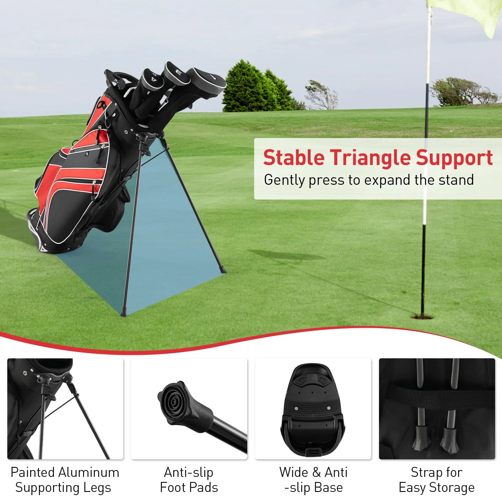 Goplus Golf Stand Bag, Lightweight Golf Club Bag - Image 5