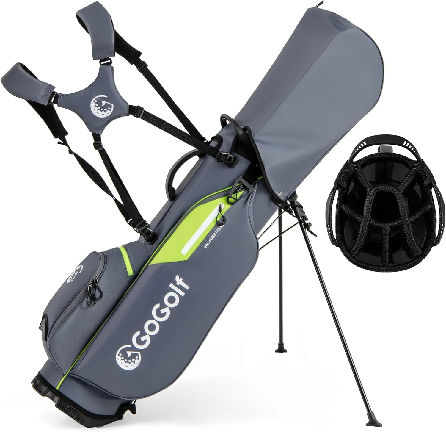 Goplus Golf Stand Bag with 8-Way Top Dividers Rain Hood 5 Pockets - Image 10