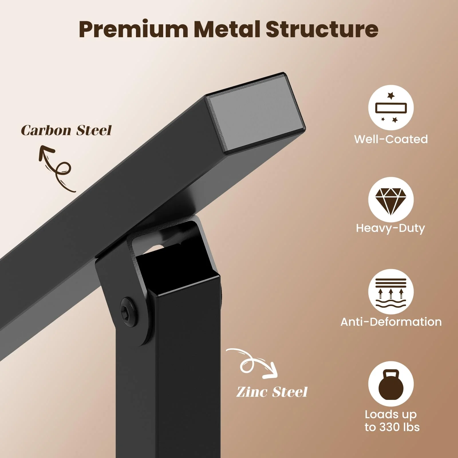Goplus Handrail for Outdoor Steps with Installation Kit Fits 0-5 Steps - Image 4