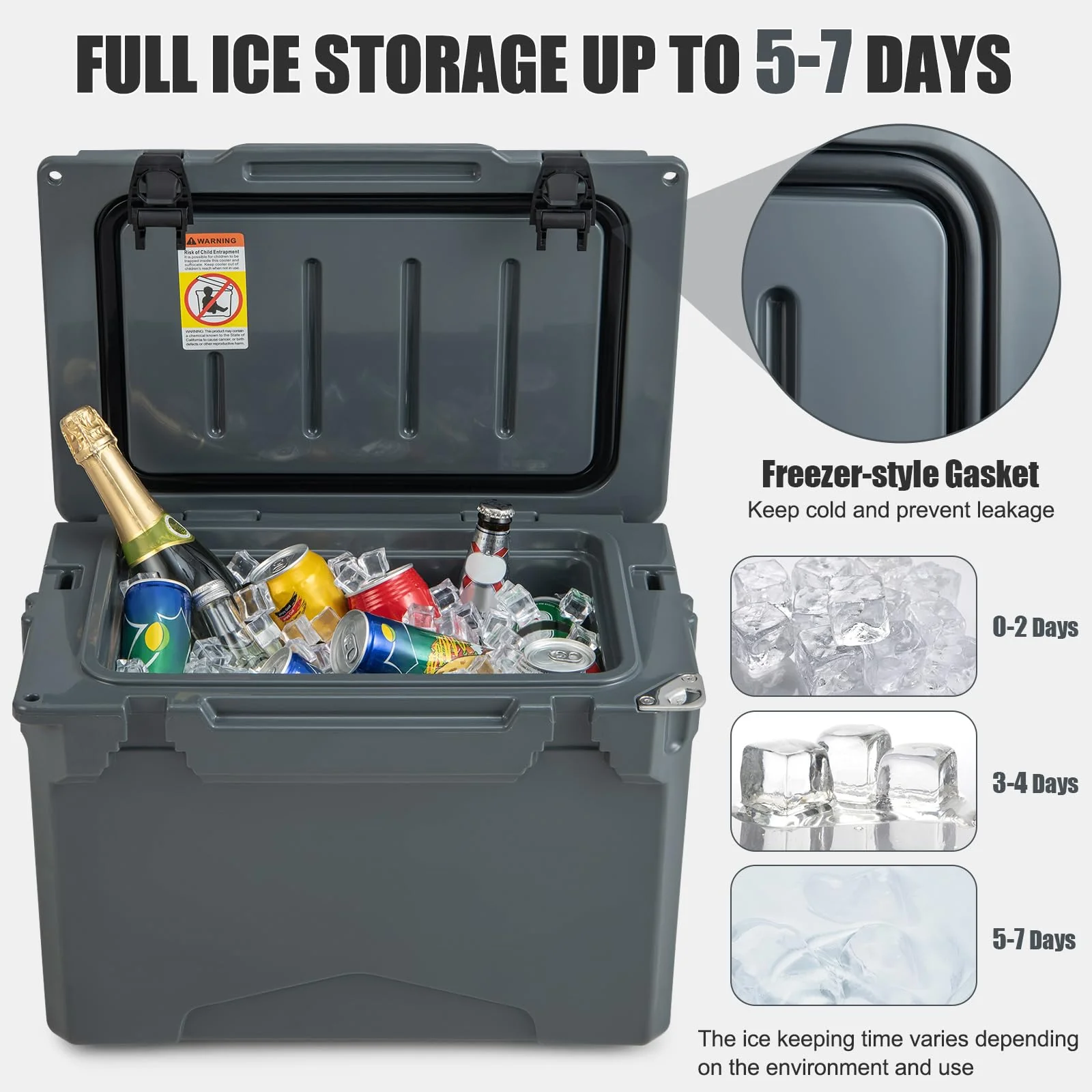 Goplus Hard Cooler Insulated Large Ice Chest with Portable Handles - Image 16
