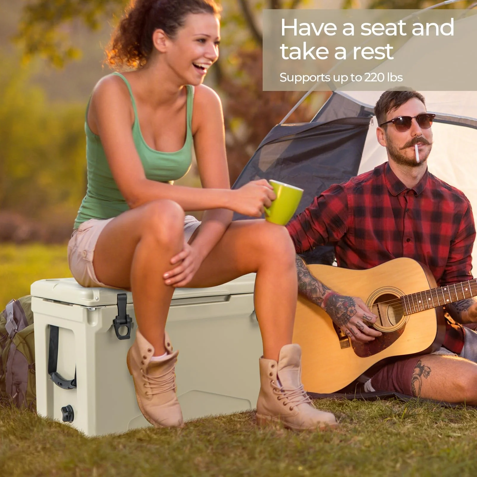 Goplus Hard Cooler Insulated Large Ice Chest with Portable Handles - Image 3