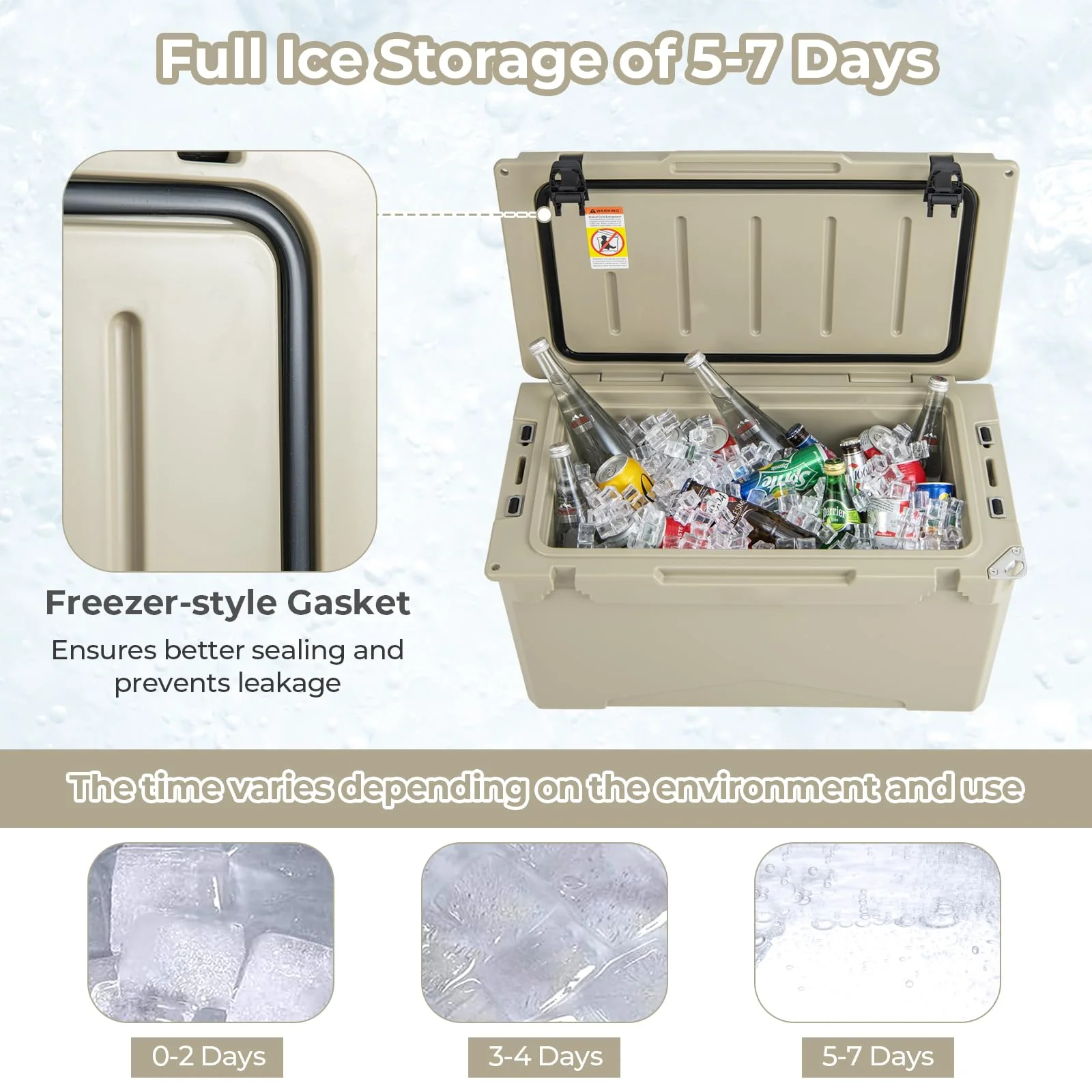 Goplus Hard Cooler Insulated Large Ice Chest with Portable Handles - Image 4