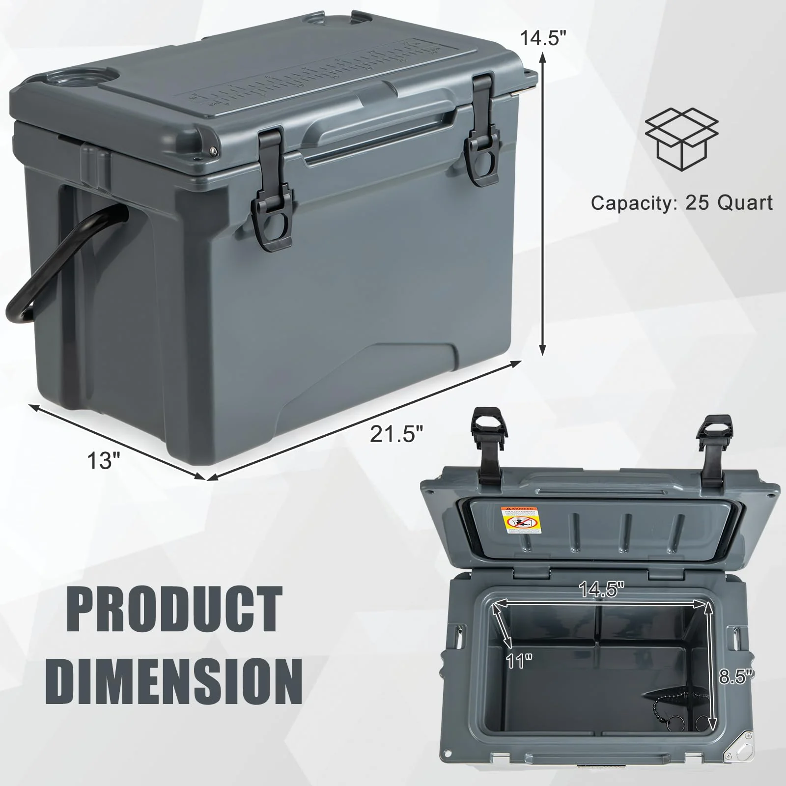Goplus Hard Cooler Insulated Large Ice Chest with Portable Handles - Image 7