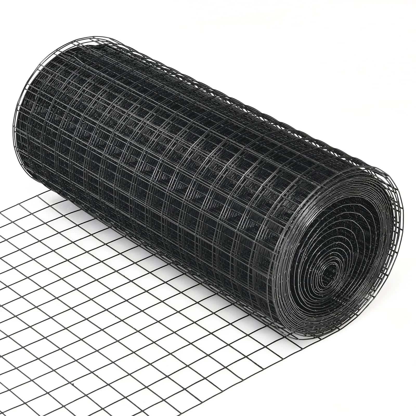 Goplus Hardware Cloth, 24 inch x 50 ft Black Vinyl Coated Welded Wire Mesh, Chicken Coop Wire Fence